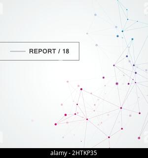Linee e punti poligonali astratti connessi Illustrazione Vettoriale