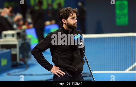 Doha, Qatar. 19th Feb 2022. Qatar ExxonMobil Open ''“ Final- Basilashvili .Qatar ExxonMobil Open Final - Basilashvili vs Roberto Bautista Aut (Credit Image: © Sichik Keerantakath/Pacific Press via ZUMA Press Wire) Foto Stock