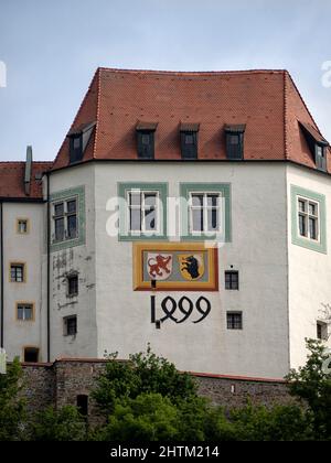 PASSAU, GERMANIA - 12 LUGLIO 2019: Vista del Veste Oberhaus - uno dei castelli conservati più grandi d'Europa Foto Stock