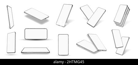Smartphone con schermo vuoto e ombra. Illustrazione Vettoriale