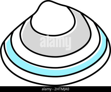 immagine vettoriale dell'icona del colore della clam da surf Illustrazione Vettoriale