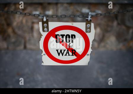 Illustrazione creativa e originale della foto di Stop the War Foto Stock