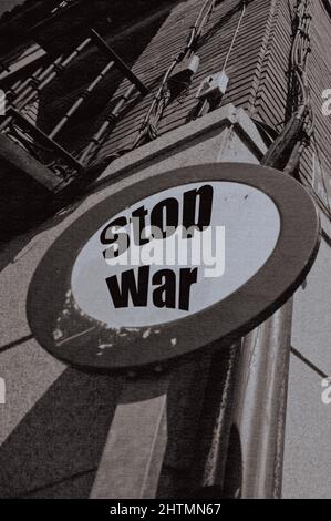 Illustrazione creativa e originale della foto di Stop the War Foto Stock