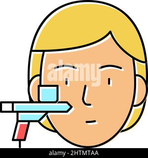 immagine vettoriale dell'icona del colore dell'ossigeno iniettabile Illustrazione Vettoriale