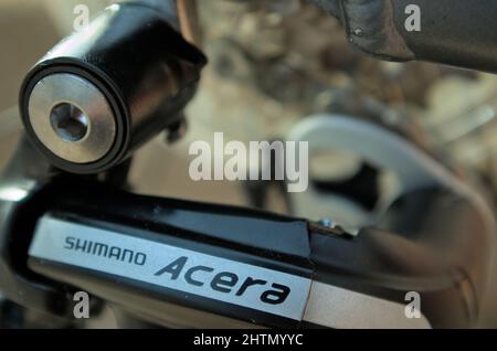 Deragliatore posteriore per biciclette Shimano Acera. Componenti per biciclette Foto Stock