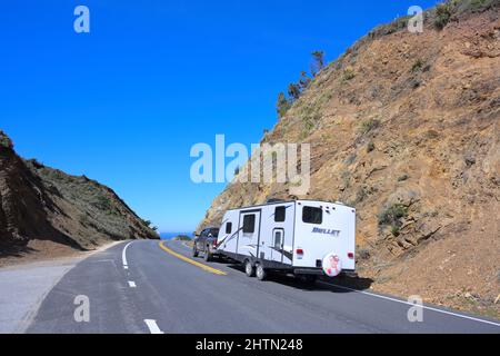 Un viaggio su strada iconico sulla storica autostrada 1, Big sur CA Foto Stock