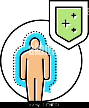immunità del corpo difesa colore icona vettore illustrazione Illustrazione Vettoriale