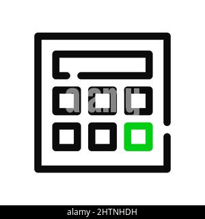 Semplice icona della calcolatrice lineare. Pixel Perfect, tratto modificabile Illustrazione Vettoriale