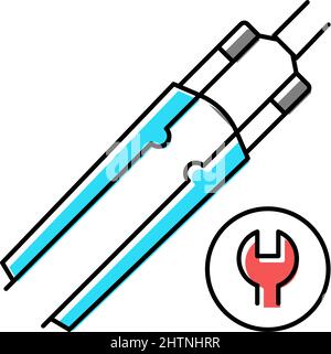 icona del colore di raddrizzatura della forcella per biciclette, illustrazione vettoriale Illustrazione Vettoriale