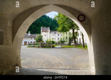 Convento di San Giovanni in Muestair, Regione Engiadina bassa / Val Muestair in Svizzera Kanton Graubuenden (Svizzera) Foto Stock