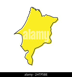 Semplice mappa di Maranhao è uno stato del Brasile. Design minimalista stilizzato Illustrazione Vettoriale