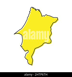 Semplice mappa di Maranhao è uno stato del Brasile. Design minimalista stilizzato Illustrazione Vettoriale