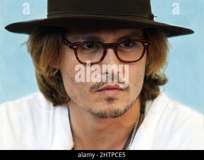 JOHNNY DEPP al FESTIVAL DEL FILM DI VENEZIA 28th agosto 2003 Foto Stock