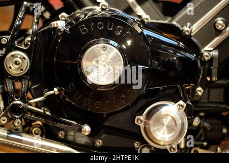 Brough superiore SS100 remata per rappresentare l'originale SS100 reso famoso da Lawrence d'Arabia Foto Stock