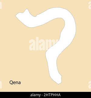 La mappa di alta qualità di Qena è una regione dell'Egitto, con i confini dei distretti Illustrazione Vettoriale