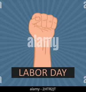 Disegno a mano Labor Day background Vector. Illustrazione Vettoriale