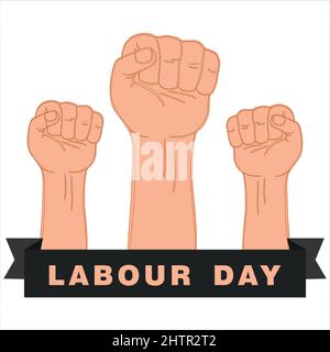 Disegno a mano Labor Day background Vector. Illustrazione Vettoriale