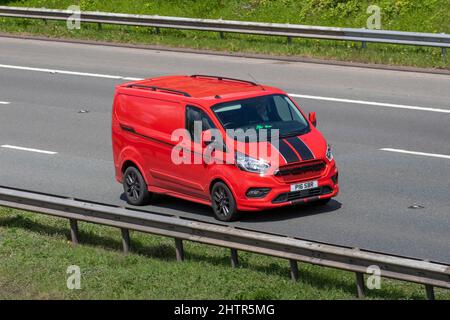 2020 Red Ford Diesel Transit Custom 290 Sport EBlue 290 furgone da pannello P/V. Foto Stock