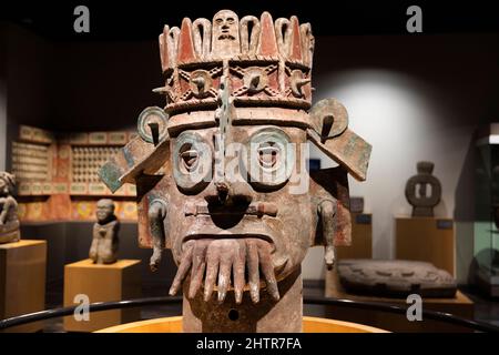 Dios del Agua, Dio dell'acqua, 900-1500 DC, Museo Nazionale di Antropologia. Città del Messico. Messico. Foto Stock