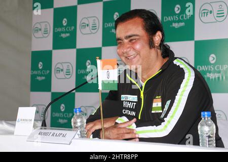 New Delhi, India. 02nd Mar 2022. Il capitano della squadra della Coppa Davis dell'India ed ex giocatore indiano di tennis Rohit Rajpal, si occupa della Conferenza stampa della Coppa Davis al Club di Gymkhana. India vs Danimarca Davis Cup 2022 World Group Play-off pareggio si disputerà a Delhi. Credit: SOPA Images Limited/Alamy Live News Foto Stock