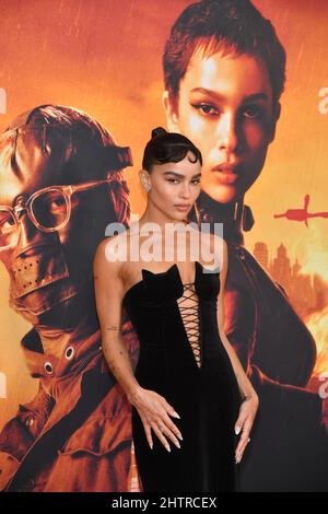 Zoe Kravitz partecipa alla prima mondiale 'The Batman' il 01 marzo 2022 a New York. Foto Stock