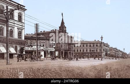 Piazza Kreshchatik, Kiev, Ucraina, inizio 20th-secolo Foto Stock