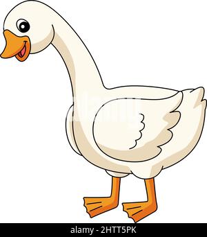 Illustrazione di Goose Cartoon Coloured Clipart Illustrazione Vettoriale