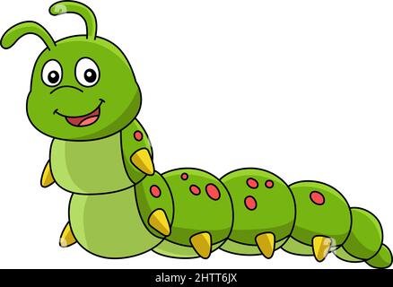 Illustrazione di Caterpillar Cartoon Coloured Clipart Illustrazione Vettoriale