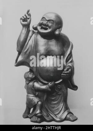 Arte ispirata a Hotei e Child, Edo Period (1615–1868), 1820, Giappone, gres ricoperti di smalto sottile (oggetti di Bizen), H. 36 1/2 poll. (92,7 cm), Ceramica, opere classiche modernizzate da Artotop con un tuffo di modernità. Forme, colore e valore, impatto visivo accattivante sulle emozioni artistiche attraverso la libertà delle opere d'arte in modo contemporaneo. Un messaggio senza tempo che persegue una nuova direzione selvaggiamente creativa. Artisti che si rivolgono al supporto digitale e creano l'NFT Artotop Foto Stock