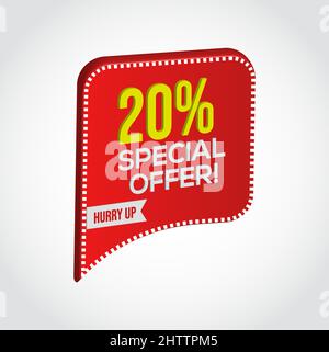 Illustrazione modificabile vettoriale del modello di offerta speciale al 80% Illustrazione Vettoriale