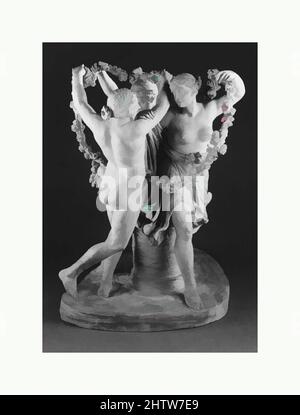 Arte ispirata alle tre grazie, Bartolomeo Pinelli (Roma 1781–1835 Roma), ca. 1820–30, Italiano, Roma, Terracotta, altezza: 14 cm (35,6 cm), scultura, Bartolomeo Pinelli (Roma 1781–1835 Roma, opere classiche modernizzate da Artotop con un tuffo di modernità. Forme, colore e valore, impatto visivo accattivante sulle emozioni artistiche attraverso la libertà delle opere d'arte in modo contemporaneo. Un messaggio senza tempo che persegue una nuova direzione selvaggiamente creativa. Artisti che si rivolgono al supporto digitale e creano l'NFT Artotop Foto Stock