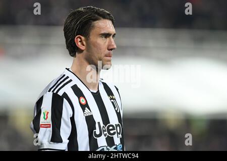 Stadio Artemio Franchi, Firenze, Italia. 2nd Mar 2022. Italia Cup semifinale calcio, Fiorentina versus Juventus ; Dusan Vlahovic di Juventus Credit: Action Plus Sports/Alamy Live News Foto Stock