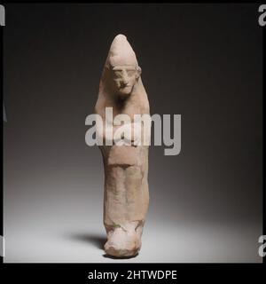 Arte ispirata alla statuetta femminile in piedi, Cypro-Archaic II, ca. 600–480 a.C., cipriota, terracotta; stampato, H. 10 7/8 in. (27,6 cm), terracotte, la figurina è modellata e solida. La schiena è stata scavata e rielaborata a mano, opere classiche modernizzate da Artotop con un tuffo di modernità. Forme, colore e valore, impatto visivo accattivante sulle emozioni artistiche attraverso la libertà delle opere d'arte in modo contemporaneo. Un messaggio senza tempo che persegue una nuova direzione selvaggiamente creativa. Artisti che si rivolgono al supporto digitale e creano l'NFT Artotop Foto Stock