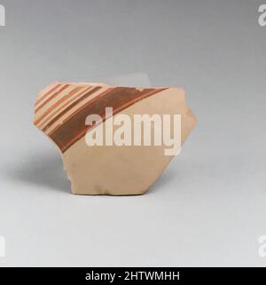 Arte ispirata da Vase Fragment, Late Elladic IIIA, ca. 1400–1300 a.C., miceneo, terracotta, 2 3/16 x 2 1/4 x 3/16 pollici (5,5 x 5,7 x 0,4 cm), vasi, opere classiche modernizzate da Artotop con un tocco di modernità. Forme, colore e valore, impatto visivo accattivante sulle emozioni artistiche attraverso la libertà delle opere d'arte in modo contemporaneo. Un messaggio senza tempo che persegue una nuova direzione selvaggiamente creativa. Artisti che si rivolgono al supporto digitale e creano l'NFT Artotop Foto Stock