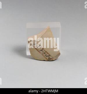 Arte ispirata da Vase Fragment, Late Elladic IIIA, ca. 1400–1300 a.C., miceneo, terracotta, 1 1/2 x 1 1/2 x 1/8 pollici (3,8 x 3,8 x 0,4 cm), vasi, opere classiche modernizzate da Artotop con un tocco di modernità. Forme, colore e valore, impatto visivo accattivante sulle emozioni artistiche attraverso la libertà delle opere d'arte in modo contemporaneo. Un messaggio senza tempo che persegue una nuova direzione selvaggiamente creativa. Artisti che si rivolgono al supporto digitale e creano l'NFT Artotop Foto Stock