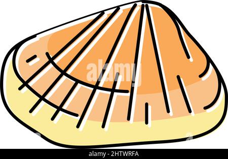 icona a forma di vettore con clam a colori donax Illustrazione Vettoriale