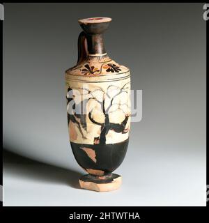 Arte ispirata a Lekythos, classica, ca. 480 a.C., greco, attico, terracotta; figura nera, Terreno bianco, totale: 9 3/16in. (23,4cm), vasi, Hare Hunt, opere classiche modernizzate da Artotop con un tuffo di modernità. Forme, colore e valore, impatto visivo accattivante sulle emozioni artistiche attraverso la libertà delle opere d'arte in modo contemporaneo. Un messaggio senza tempo che persegue una nuova direzione selvaggiamente creativa. Artisti che si rivolgono al supporto digitale e creano l'NFT Artotop Foto Stock