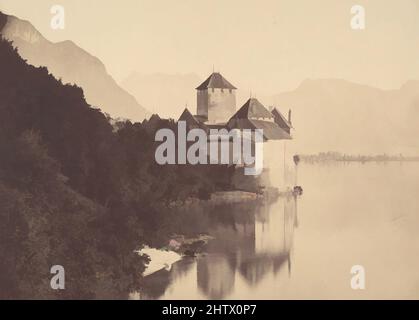 Arte ispirata al Castello di Chillon, 1855, stampa in argento albume, fotografie, John Joscelyn Coghill (irlandese, 1826–1905, opere classiche modernizzate da Artotop con un tuffo di modernità. Forme, colore e valore, impatto visivo accattivante sulle emozioni artistiche attraverso la libertà delle opere d'arte in modo contemporaneo. Un messaggio senza tempo che persegue una nuova direzione selvaggiamente creativa. Artisti che si rivolgono al supporto digitale e creano l'NFT Artotop Foto Stock