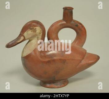 Arte ispirata da Stirrup Spout bottiglia, 2nd–5th secolo, Perù, Moche, ceramica, Altezza 6-7/8 in., contenitori in ceramica, opere classiche modernizzate da Artotop con un tuffo di modernità. Forme, colore e valore, impatto visivo accattivante sulle emozioni artistiche attraverso la libertà delle opere d'arte in modo contemporaneo. Un messaggio senza tempo che persegue una nuova direzione selvaggiamente creativa. Artisti che si rivolgono al supporto digitale e creano l'NFT Artotop Foto Stock