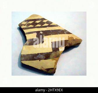 Arte ispirata da scerdi, Samarra, ca. Metà del 7th millennio a.C., Mesopotamia, Samarra, Samarra, Ceramica, Vernice, 8,8 cm x 8,6 cm x .8 cm, vasi-in-ceramica, opere classiche modernizzate da Artotop con un tuffo di modernità. Forme, colore e valore, impatto visivo accattivante sulle emozioni artistiche attraverso la libertà delle opere d'arte in modo contemporaneo. Un messaggio senza tempo che persegue una nuova direzione selvaggiamente creativa. Artisti che si rivolgono al supporto digitale e creano l'NFT Artotop Foto Stock