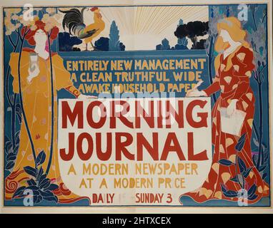 Art Inspired by Morning Journal, 1895, litografia, foglio: 46 9/16 x 58 11/16 pollici (118,3 x 149,1 cm), Louis John Rhead (americano, nato Inghilterra, 1857–1926, opere classiche modernizzate da Artotop con un tuffo di modernità. Forme, colore e valore, impatto visivo accattivante sulle emozioni artistiche attraverso la libertà delle opere d'arte in modo contemporaneo. Un messaggio senza tempo che persegue una nuova direzione selvaggiamente creativa. Artisti che si rivolgono al supporto digitale e creano l'NFT Artotop Foto Stock