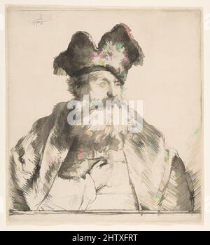 Art Inspired by Old Man with Divided Fur Cap, 1640, Etching with some drypoint; First state, Plate: 6 x 5 3/8 in. (15,2 x 13,7 cm), Prints, Rembrandt (Rembrandt van Rijn) (olandese, Leiden 1606–1669 Amsterdam, opere classiche modernizzate da Artotop con un tocco di modernità. Forme, colore e valore, impatto visivo accattivante sulle emozioni artistiche attraverso la libertà delle opere d'arte in modo contemporaneo. Un messaggio senza tempo che persegue una nuova direzione selvaggiamente creativa. Artisti che si rivolgono al supporto digitale e creano l'NFT Artotop Foto Stock