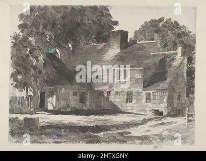 Arte ispirata da Old Dominy House, Easthampton, 1928, incisione, piatto: 8 7/8 x 11 7/8 poll. (22,5 x 30,2 cm), Prints, Childe Hassam (American, Dorchester, Massachusetts 1859–1935 East Hampton, New York, opere classiche modernizzate da Artotop con un tuffo di modernità. Forme, colore e valore, impatto visivo accattivante sulle emozioni artistiche attraverso la libertà delle opere d'arte in modo contemporaneo. Un messaggio senza tempo che persegue una nuova direzione selvaggiamente creativa. Artisti che si rivolgono al supporto digitale e creano l'NFT Artotop Foto Stock