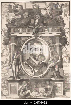 Arte ispirata dall'imperatore Carlo V, 1550, legno, foglio: 20 1/16 x 14 1/2 pollici (51 x 36,8 cm) rifilata all'esterno della linea di confine, stampe, disegnate da Enea Vico (Italiano, Parma 1523–1567 Ferrara, opere classiche modernizzate da Artotop con un tocco di modernità. Forme, colore e valore, impatto visivo accattivante sulle emozioni artistiche attraverso la libertà delle opere d'arte in modo contemporaneo. Un messaggio senza tempo che persegue una nuova direzione selvaggiamente creativa. Artisti che si rivolgono al supporto digitale e creano l'NFT Artotop Foto Stock