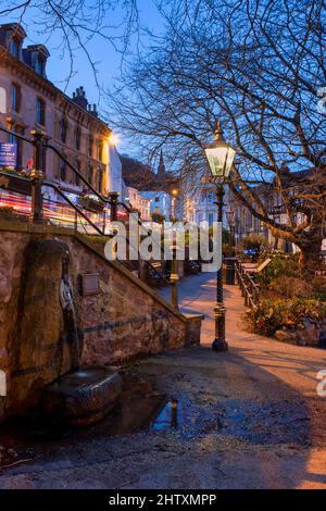 Belle vue isola al tramonto. Great Malvern, Worcestershire, Inghilterra Foto Stock