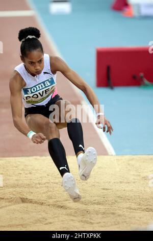 Madrid, spagnolo. 02nd Mar 2022. Madrid, Spagna; 02,03-2022.- Povea salto triplo. Credito per il tour al coperto Gold Madrid 2022: Juan Carlos Rojas/dpa/Alamy Live News Foto Stock