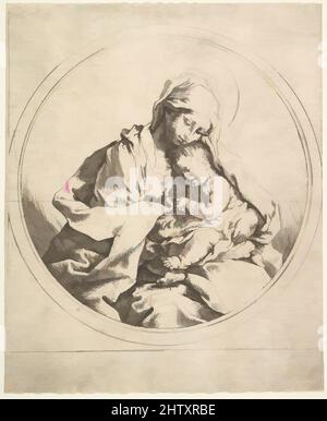 Arte ispirata alla Madonna col Bambino nel Round, incisione, diametro 16,5 cm, stampe, Guido reni Bologna 1575–1642 Bologna, opere classiche modernizzate da Artotop con un tocco di modernità. Forme, colore e valore, impatto visivo accattivante sulle emozioni artistiche attraverso la libertà delle opere d'arte in modo contemporaneo. Un messaggio senza tempo che persegue una nuova direzione selvaggiamente creativa. Artisti che si rivolgono al supporto digitale e creano l'NFT Artotop Foto Stock