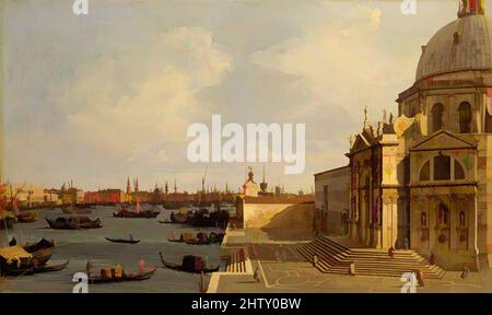 Arte ispirata a Venezia: Santa Maria della Salute, olio su tela, 18 3/4 x 31 1/4 poll. (47,6 x 79,4 cm), dipinti, Canaletto (canale Giovanni Antonio) (Italiano, Venezia 1697–1768 Venezia, opere classiche modernizzate da Artotop con un tuffo di modernità. Forme, colore e valore, impatto visivo accattivante sulle emozioni artistiche attraverso la libertà delle opere d'arte in modo contemporaneo. Un messaggio senza tempo che persegue una nuova direzione selvaggiamente creativa. Artisti che si rivolgono al supporto digitale e creano l'NFT Artotop Foto Stock