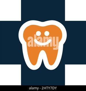 Cura dentale, icona clinica - disegno vettoriale ben organizzato e modificabile utilizzando a fini commerciali, stampa, web o qualsiasi tipo di progetto. Illustrazione Vettoriale