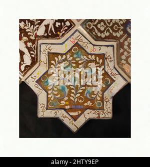 Arte ispirata a Tile a forma di stella, 13th–14th secolo, made in Iran, probabilmente Kashan, Stonepaste; lingloze dipinta in blu e turchese e lucida su smalto bianco opaco, 8 poll. (20,3 cm), Ceramics-Tiles, questa stella a otto punte era una volta parte di un pannello di stella- e croce-, opere classiche modernizzate da Artotop con un tuffo di modernità. Forme, colore e valore, impatto visivo accattivante sulle emozioni artistiche attraverso la libertà delle opere d'arte in modo contemporaneo. Un messaggio senza tempo che persegue una nuova direzione selvaggiamente creativa. Artisti che si rivolgono al supporto digitale e creano l'NFT Artotop Foto Stock